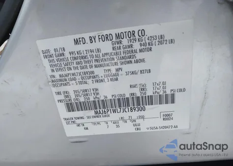 2018 Ford Ecosport Titanium from USA, damaged, VIN MAJ6P1WL7JC189300